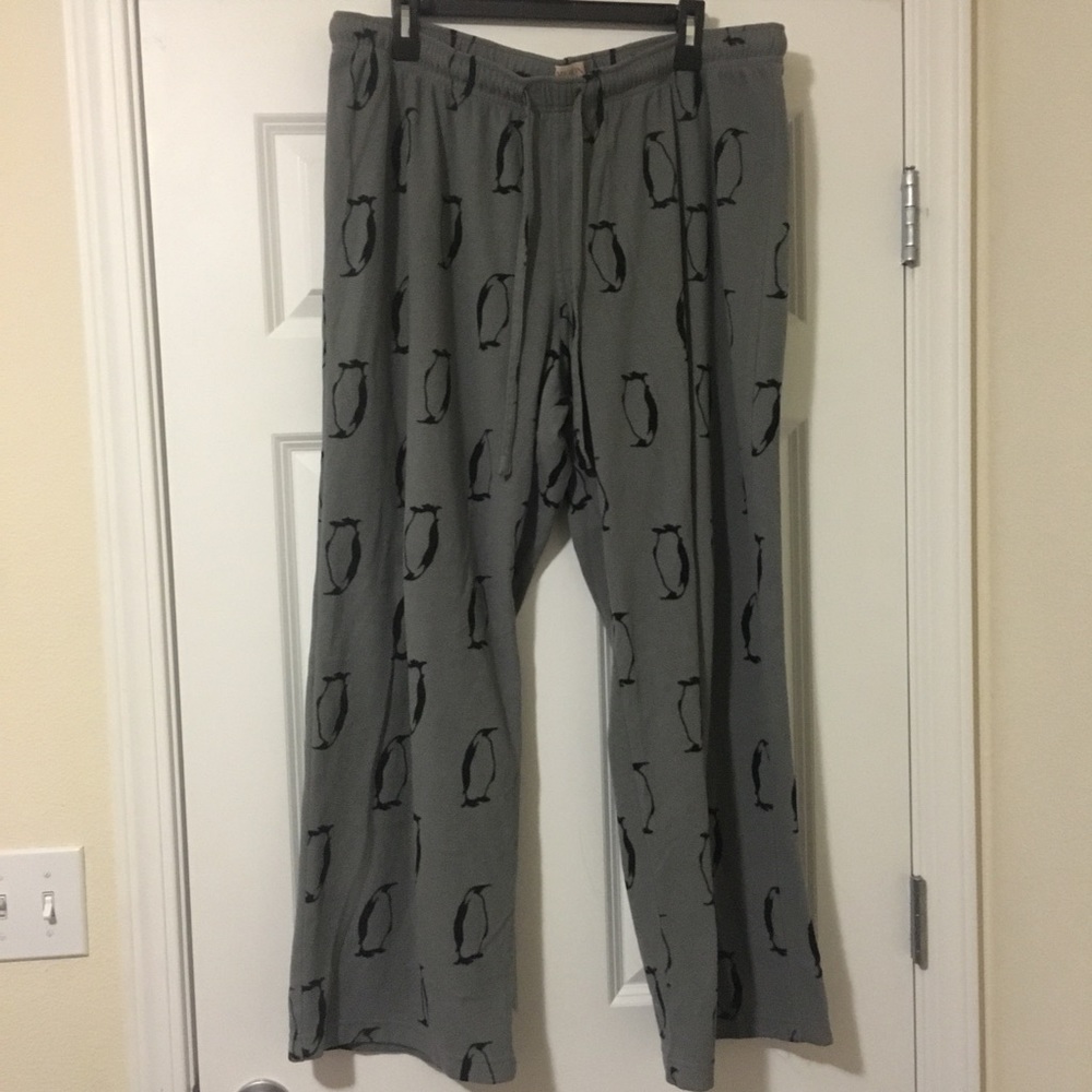 Size XXL Gray Merona Black Penguin Pajama Pants
